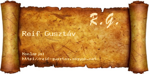 Reif Gusztáv névjegykártya
